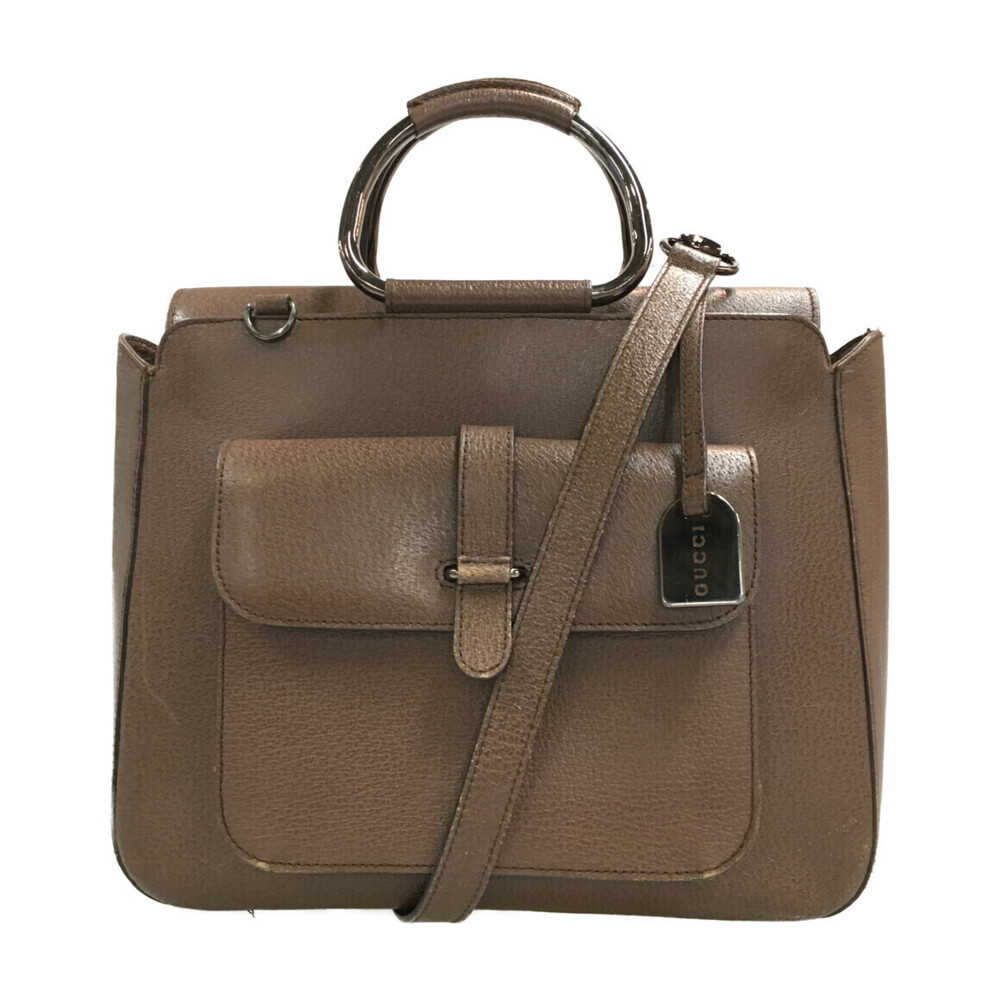 Gucci Ring Handle Satchel brown leather